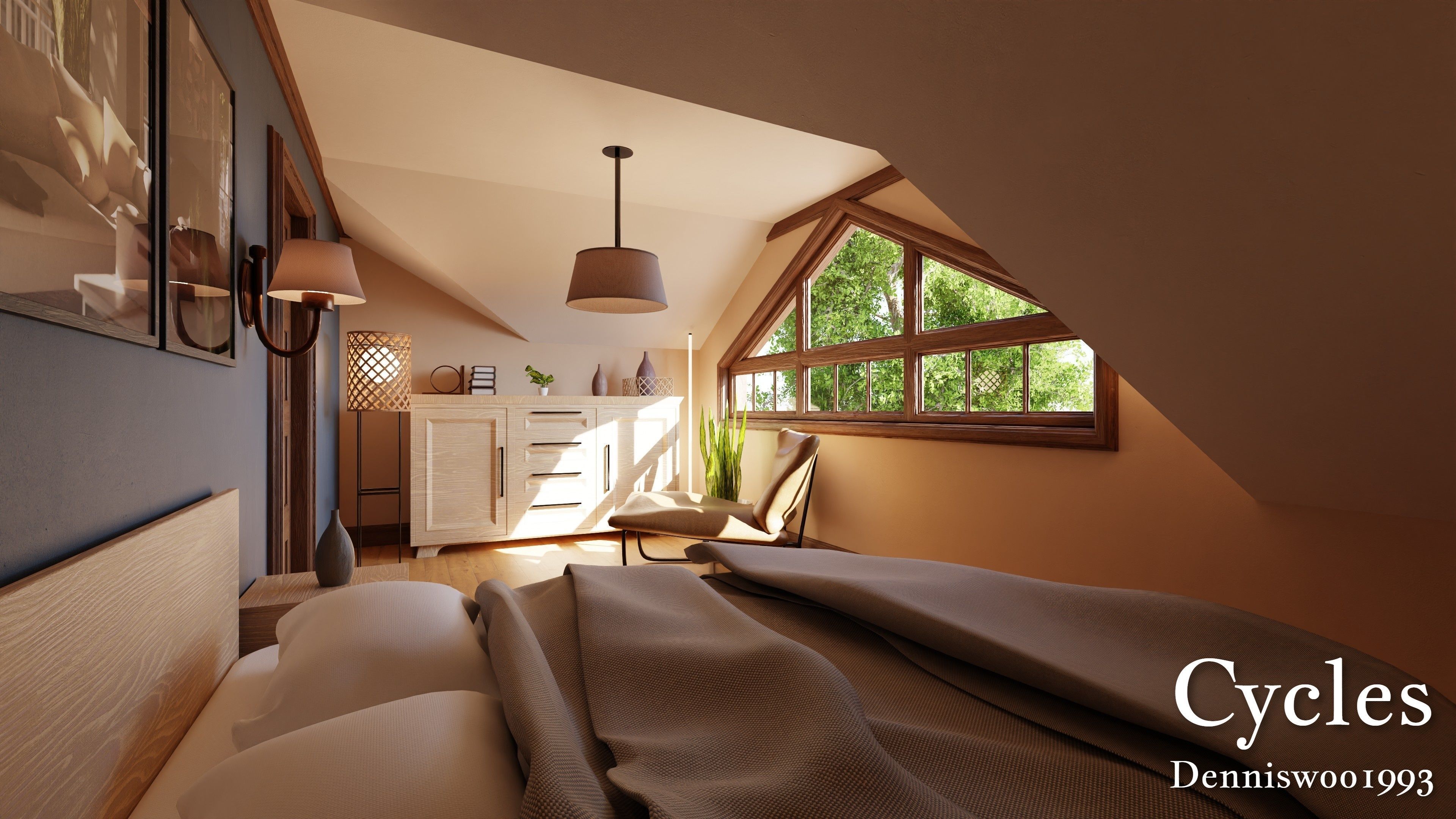 Modular Classic Style American House 7 Low-poly 3D model_18