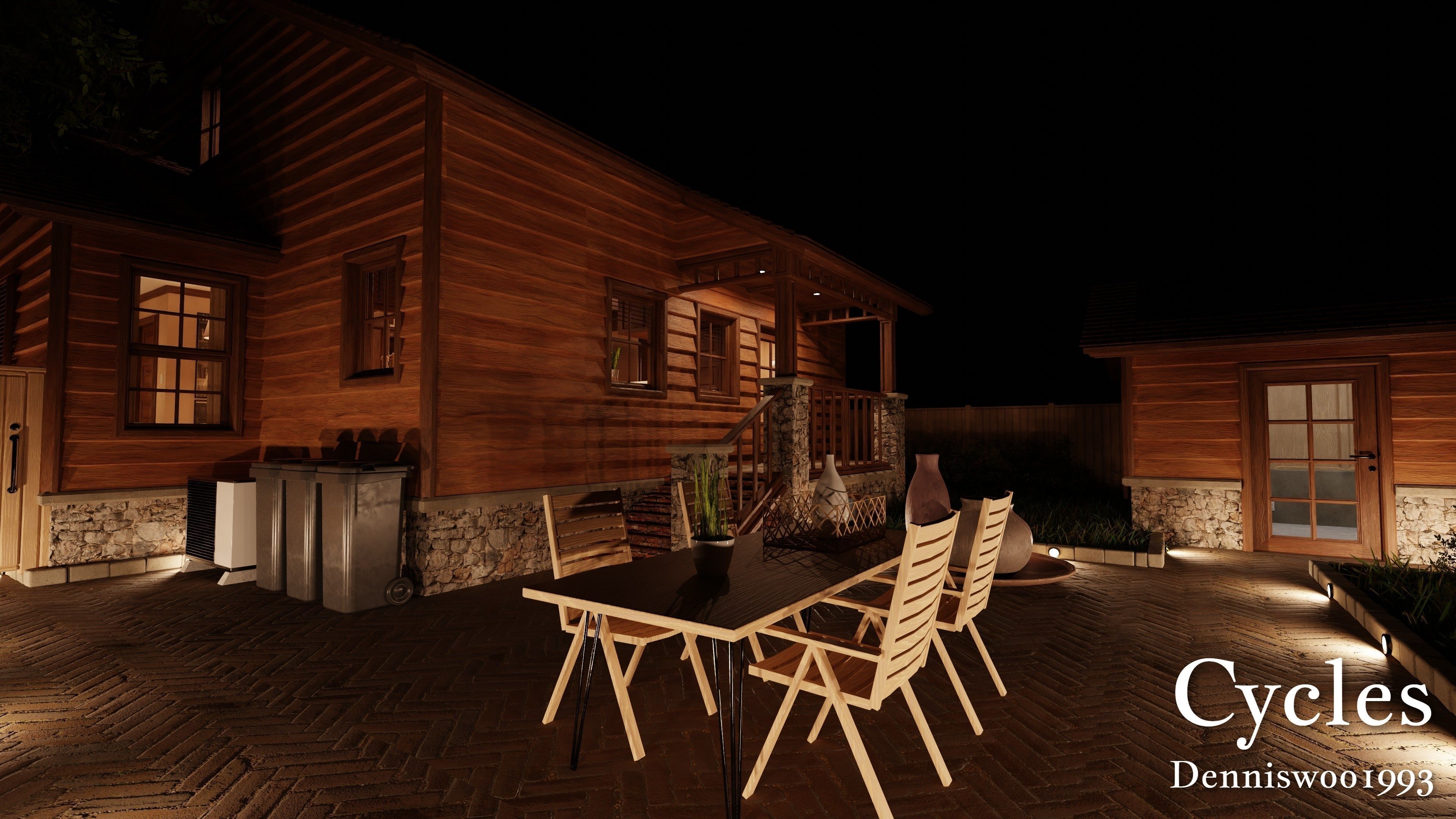 Modular Classic Style American House 7 Low-poly 3D model_26