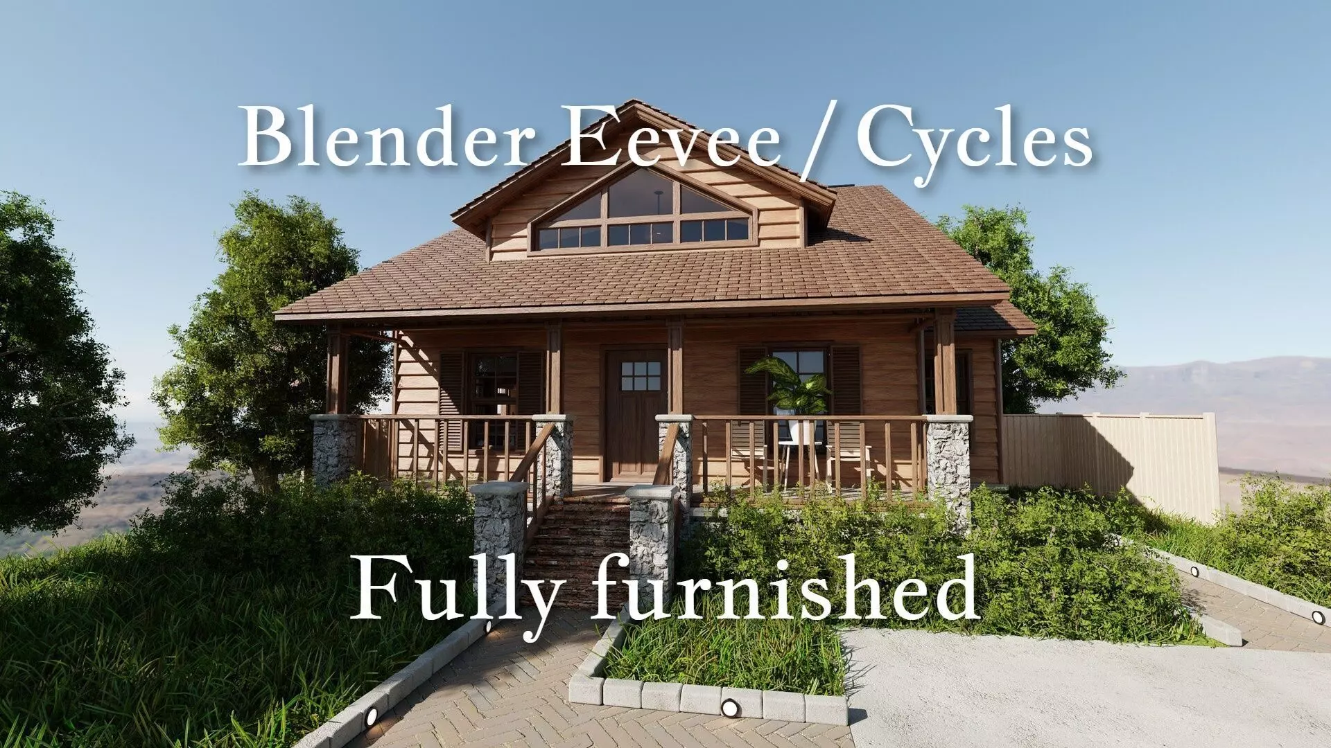 Modular Classic Style American House 7 Low-poly 3D model_0