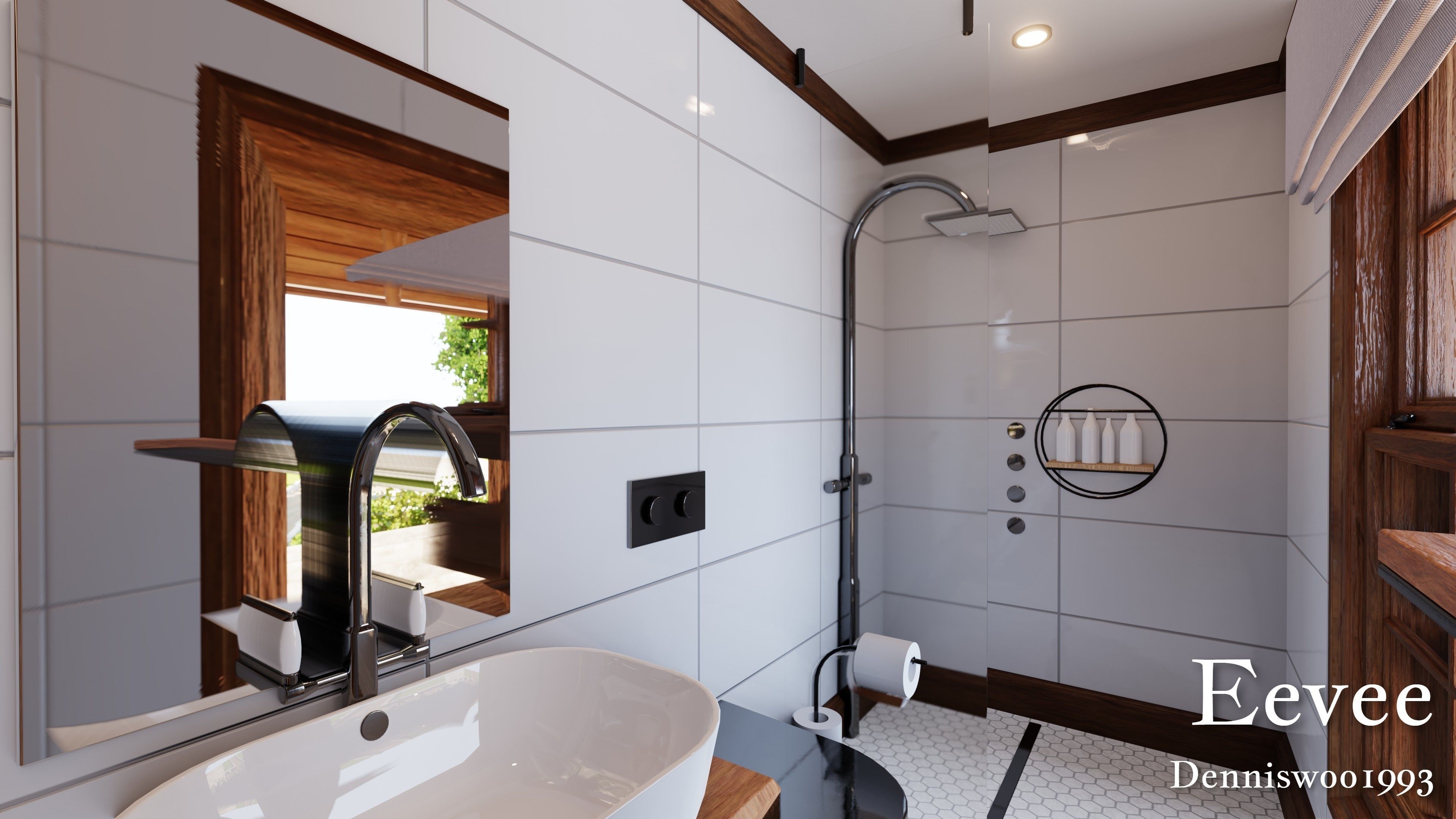 Modular Classic Style American House 7 Low-poly 3D model_35