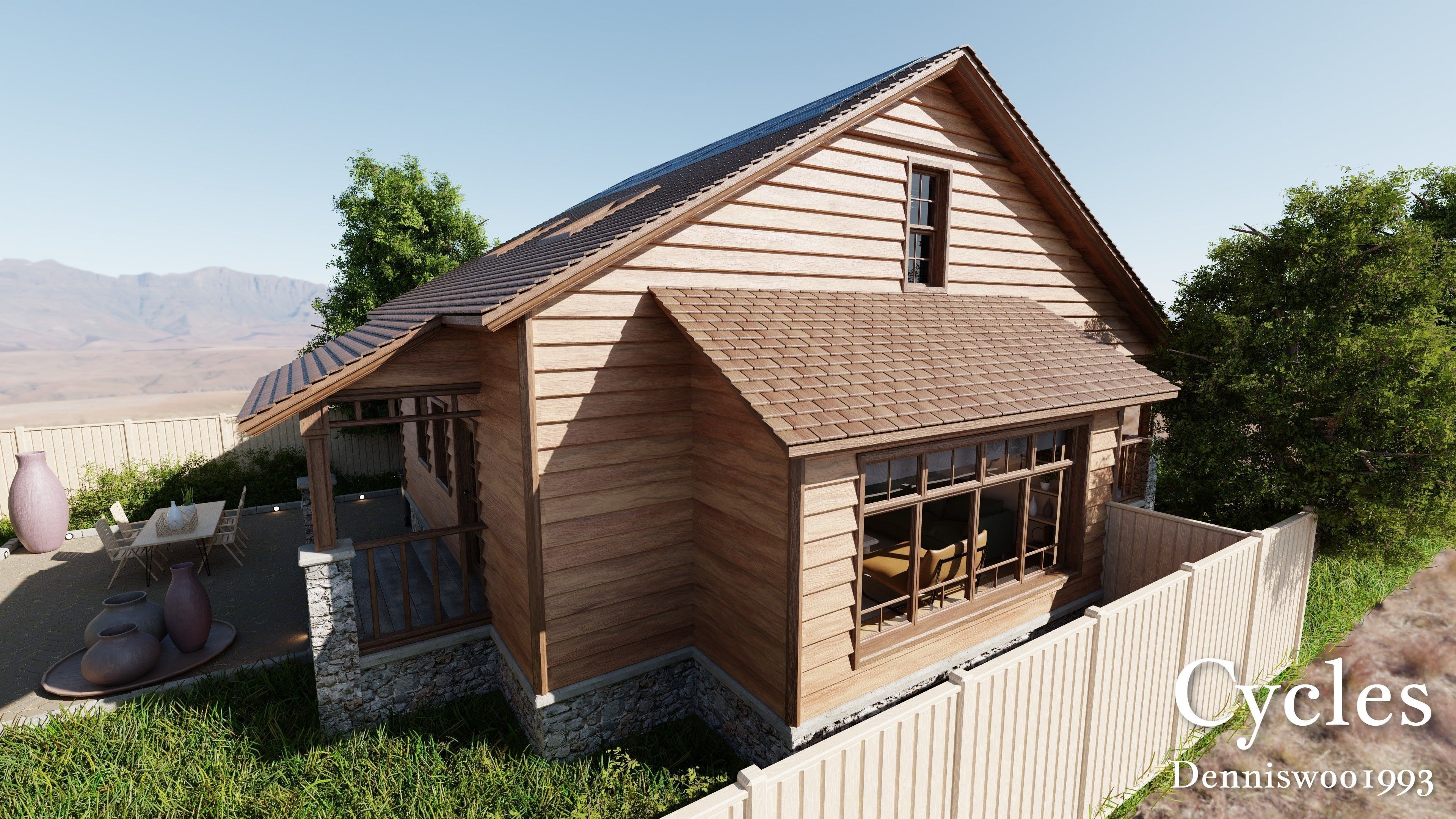 Modular Classic Style American House 7 Low-poly 3D model_22