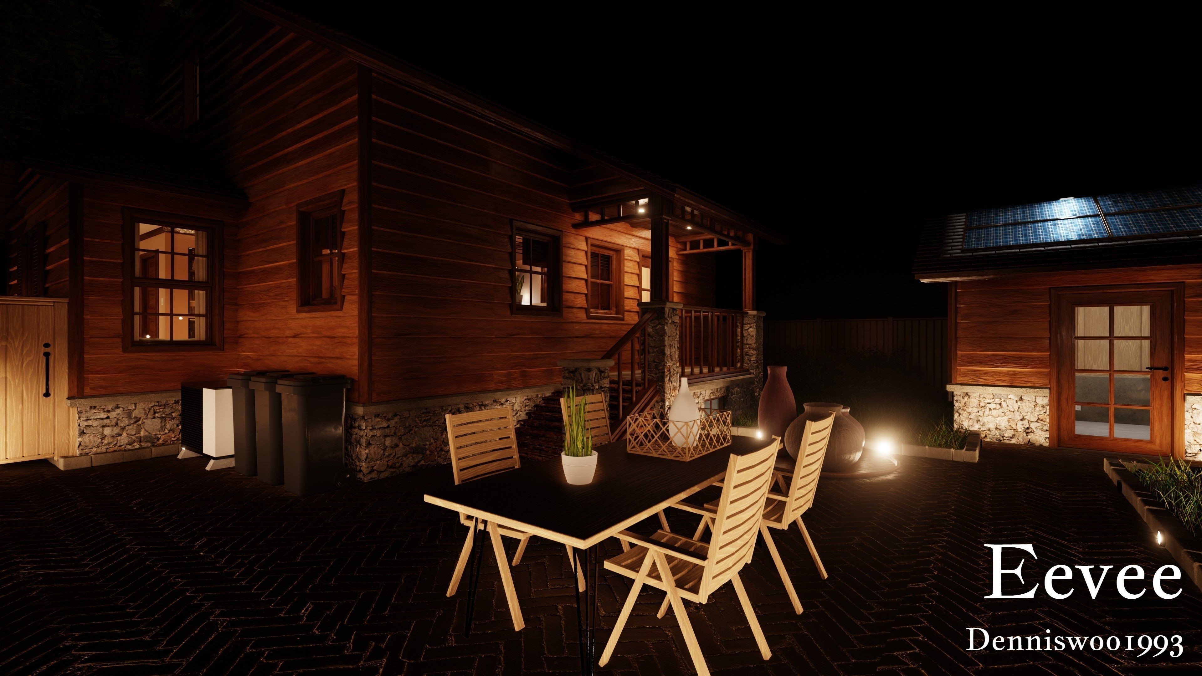 Modular Classic Style American House 7 Low-poly 3D model_42