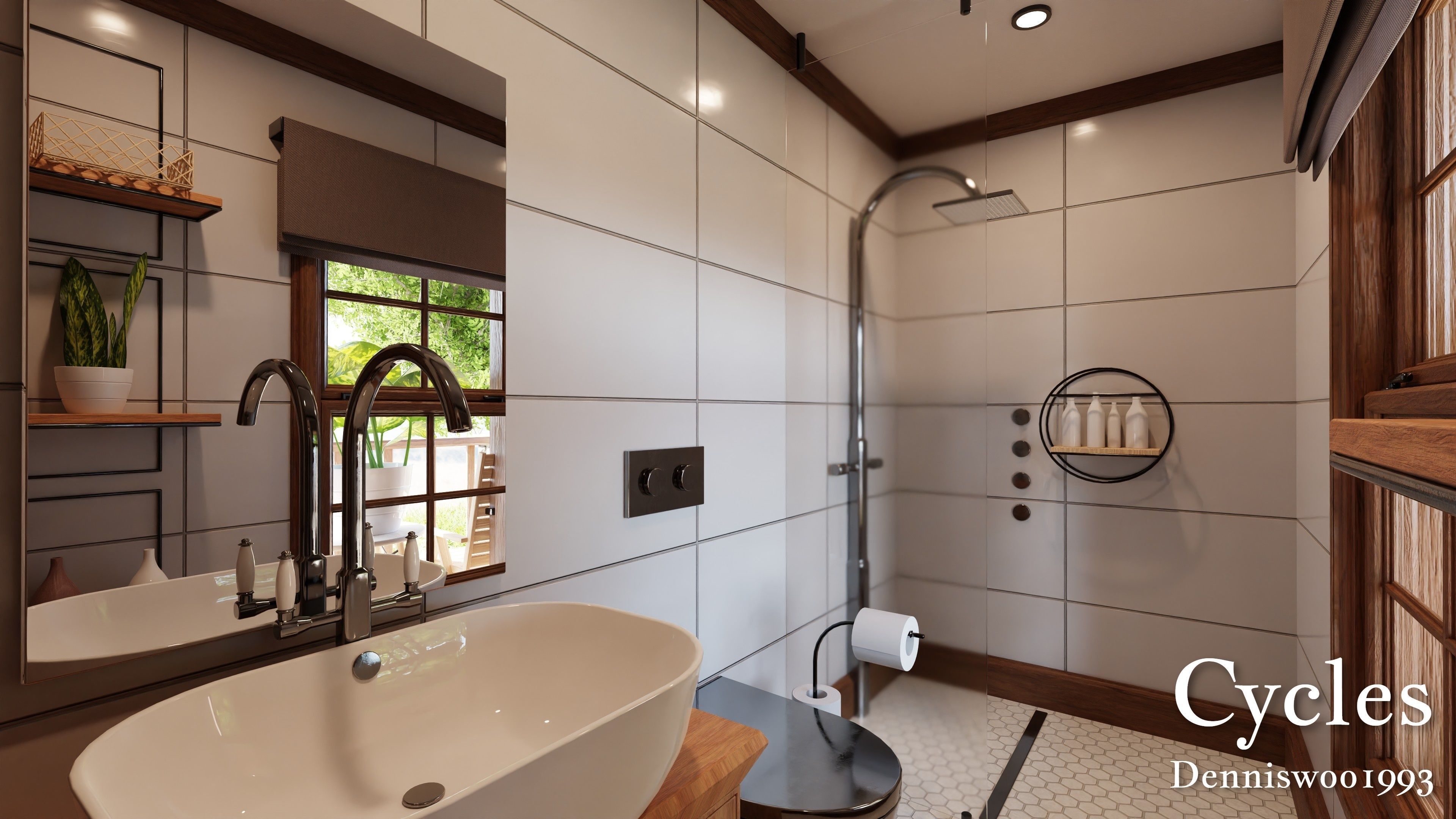 Modular Classic Style American House 7 Low-poly 3D model_13