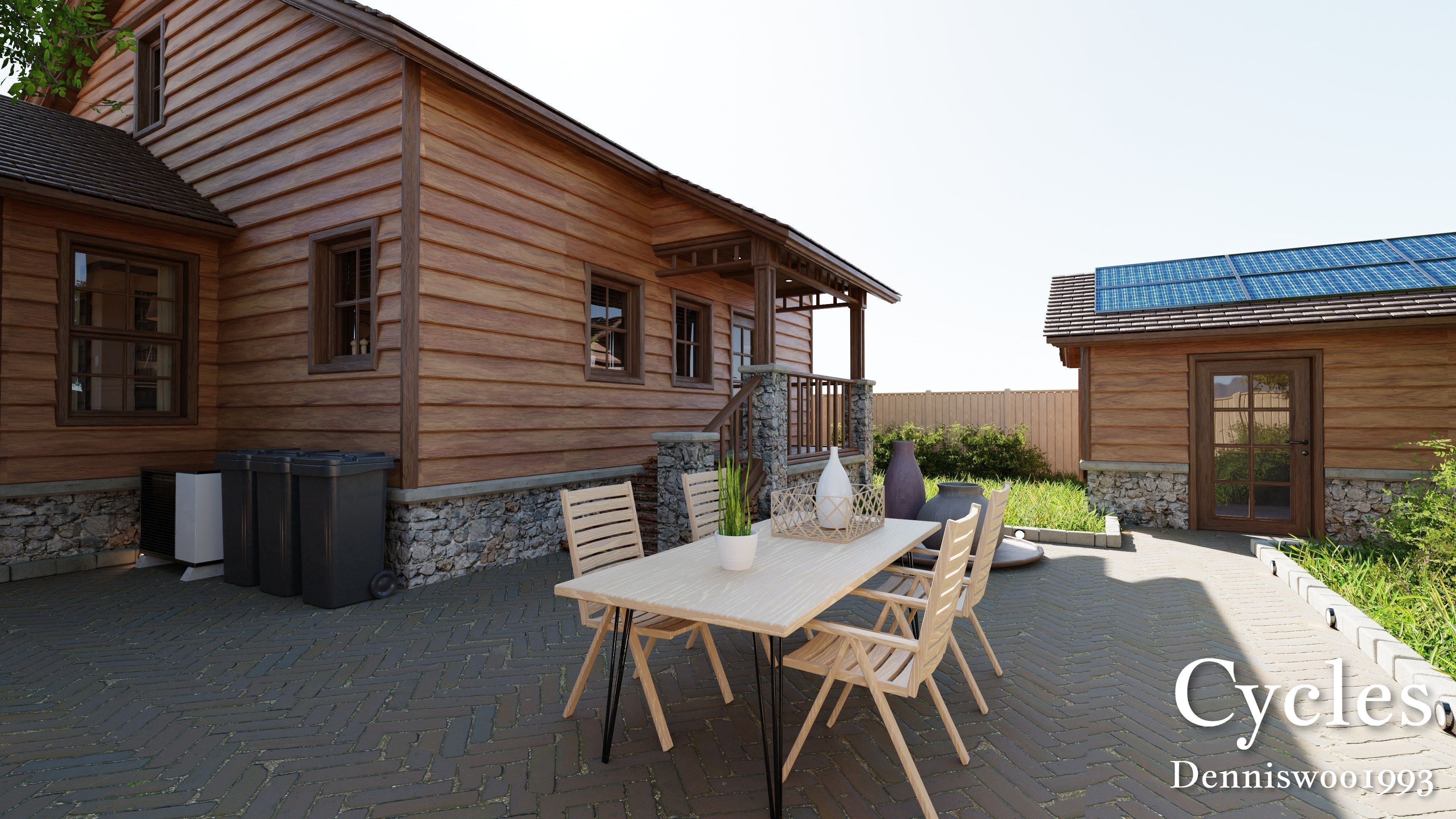 Modular Classic Style American House 7 Low-poly 3D model_11