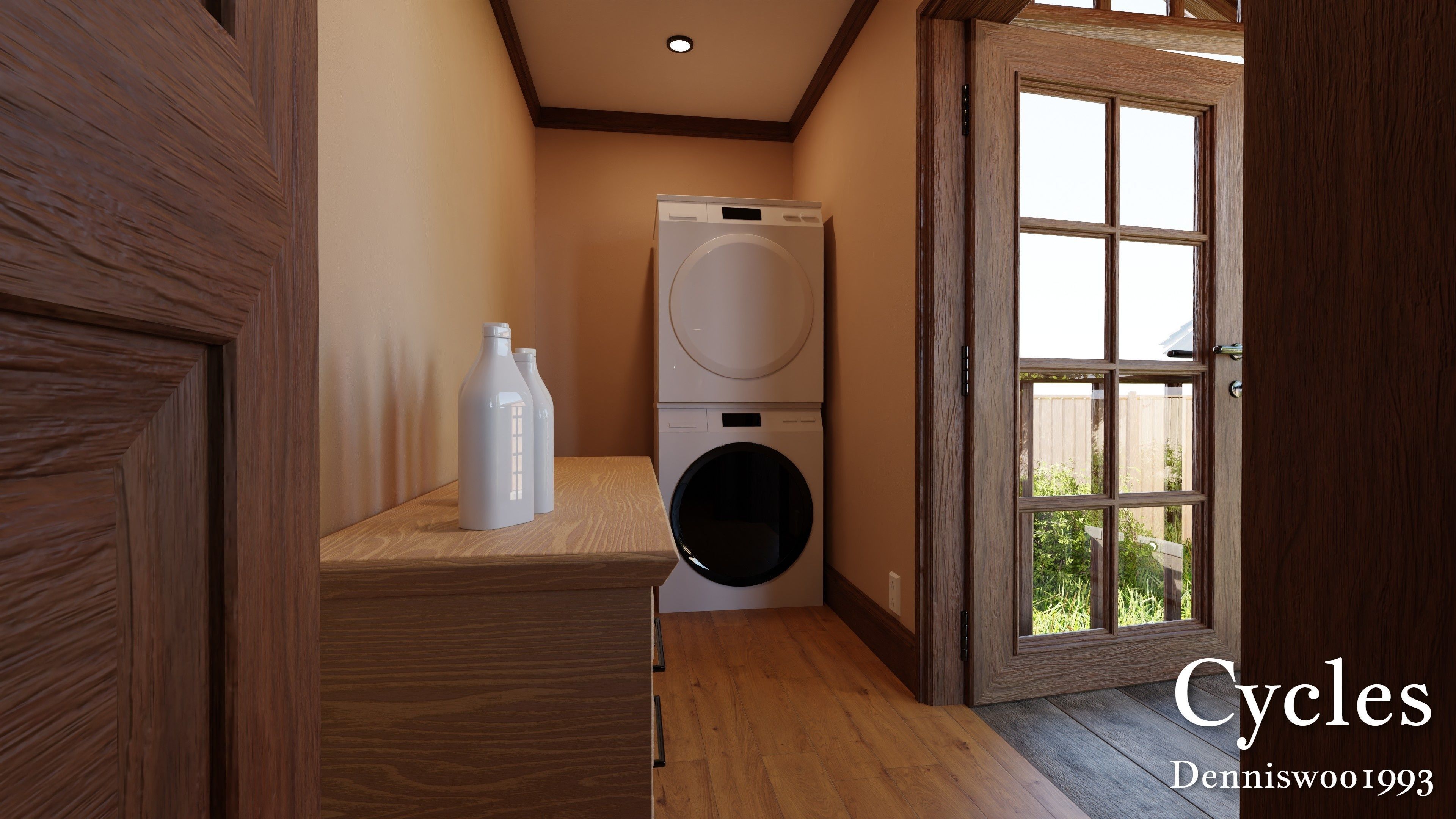 Modular Classic Style American House 7 Low-poly 3D model_12