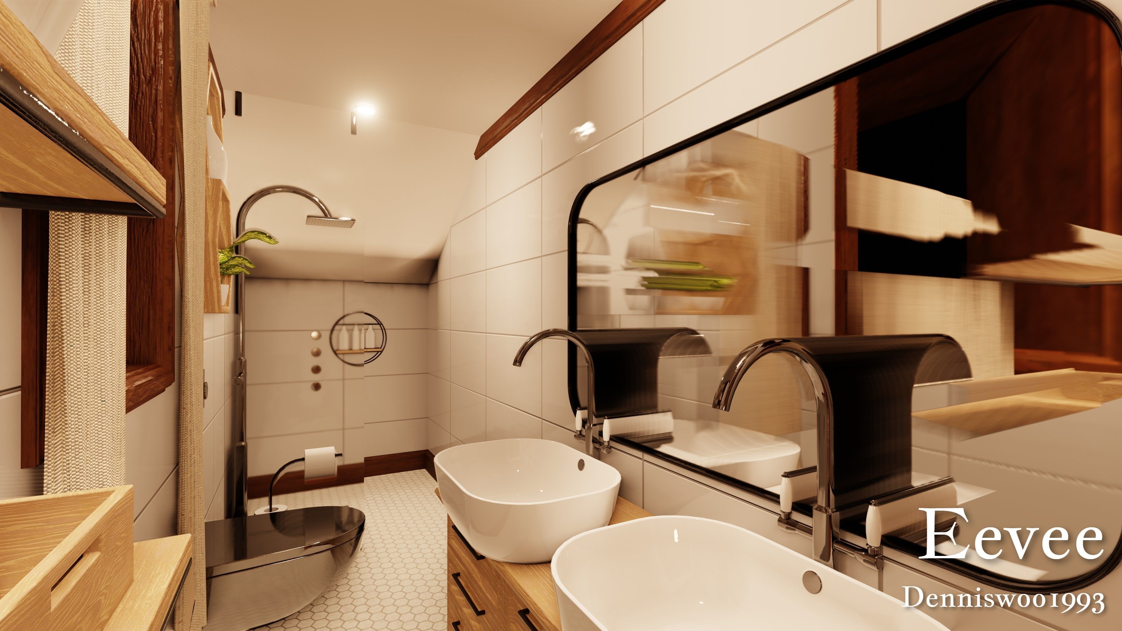 Modular Classic Style American House 7 Low-poly 3D model_44