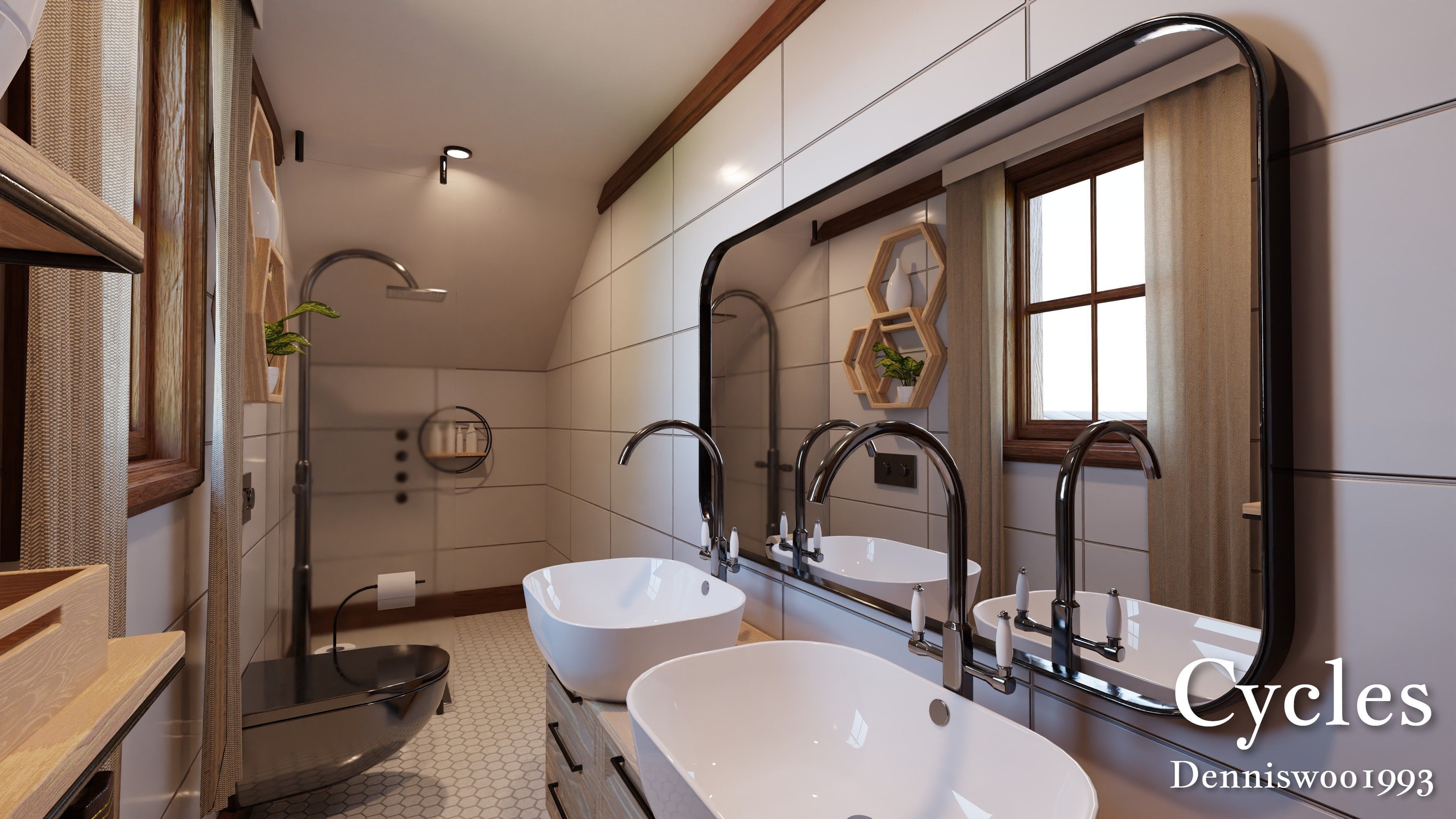 Modular Classic Style American House 7 Low-poly 3D model_19