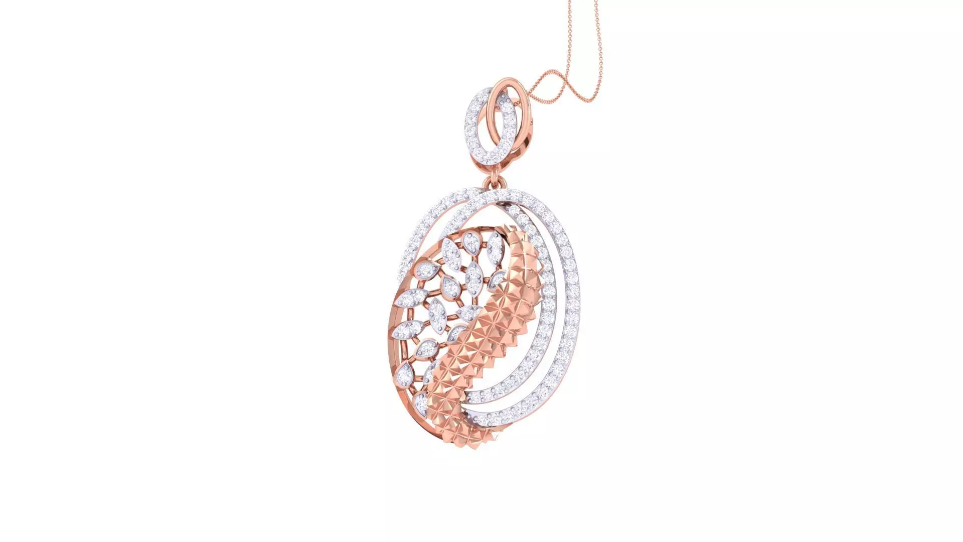 High Jewelry Pendant Necklace 3dm stl 3mf obj glb render details 3D print model_0