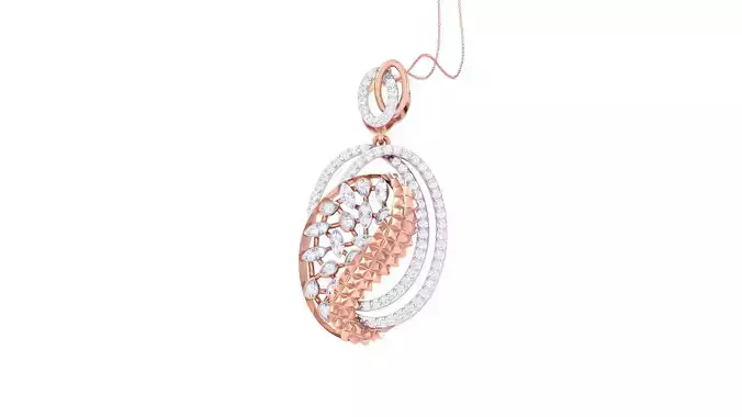 High Jewelry Pendant Necklace 3dm stl 3mf obj glb render details 3D print model