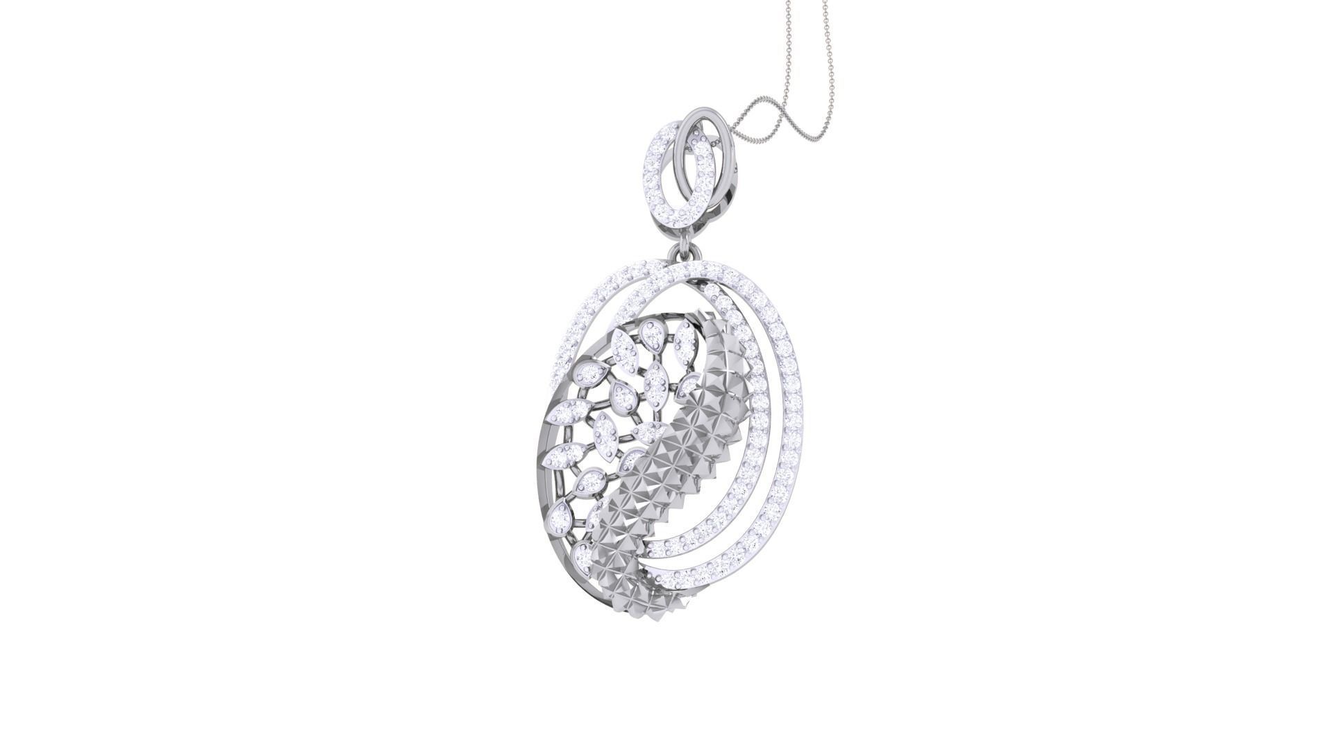 High Jewelry Pendant Necklace 3dm stl 3mf obj glb render details 3D print model_3