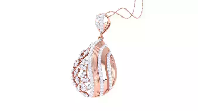 High Jewelry Pendant Necklace 3dm stl 3mf obj glb render details