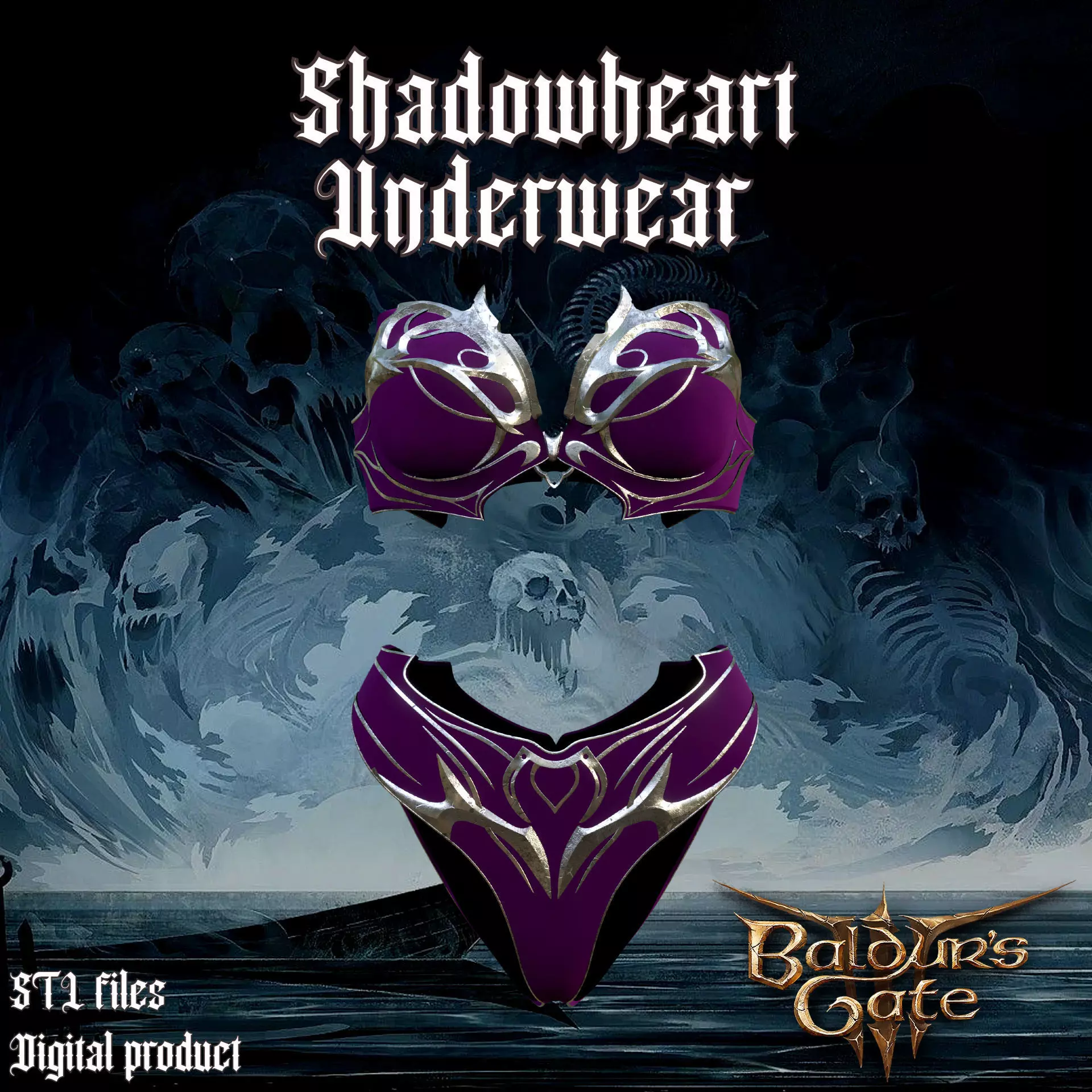 Shadowheart Underwear Set Baldurs Gate 3 3D print model_0