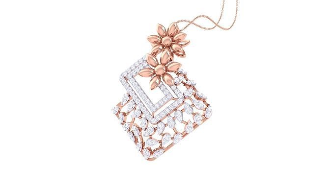 Flower High Jewelry Pendant Necklace 3dm stl 3mf obj glb render 3D print model