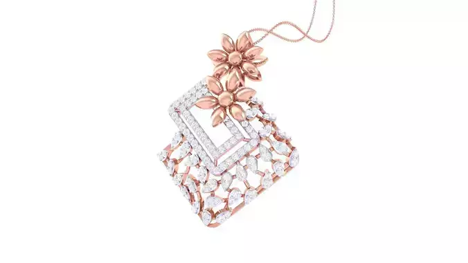 Flower High Jewelry Pendant Necklace 3dm stl 3mf obj glb render 3D print model
