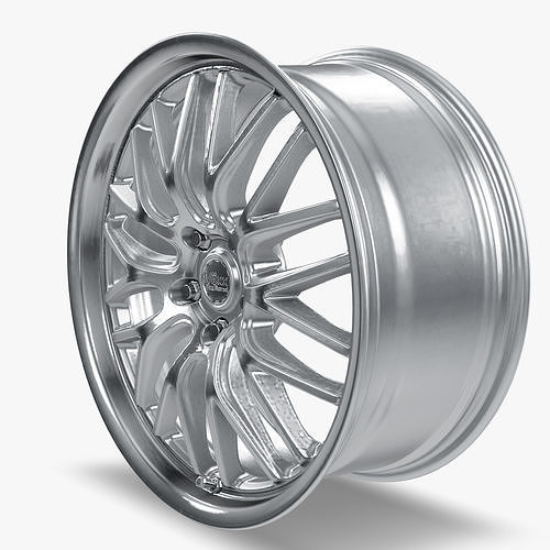 Voxx Masi Wheel Feather Forged Silver With Machined Lip Mustang 3D model 2