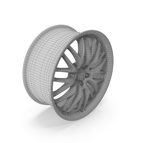 Voxx Masi Wheel Feather Forged Silver With Machined Lip Mustang 3D model 7