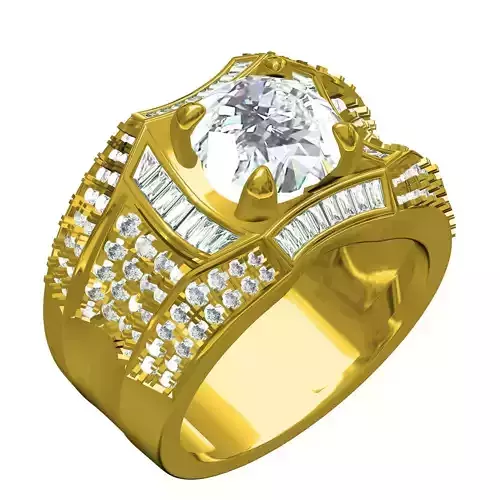 Antique Vintage Style Cocktail Ring for Men