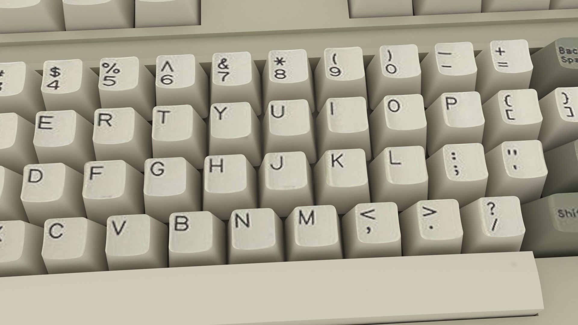 Retro Computer Keyboard 3D model_14