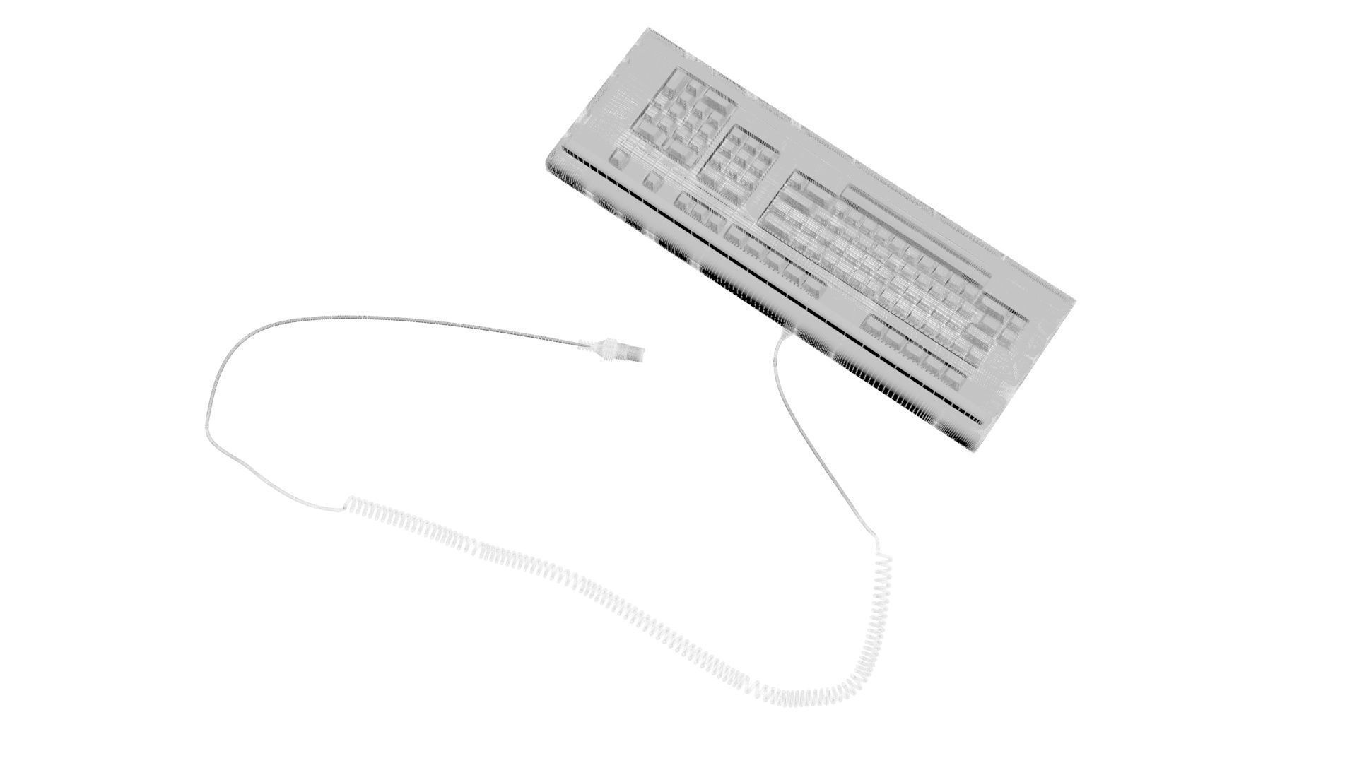 Retro Computer Keyboard 3D model_30