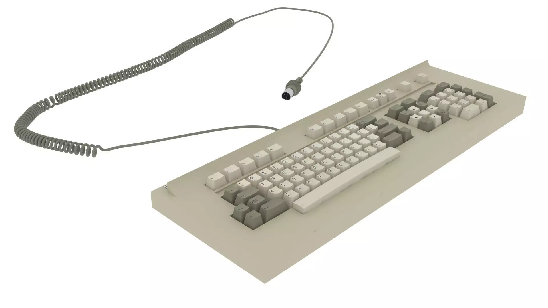 Retro Computer Keyboard 3D model_0