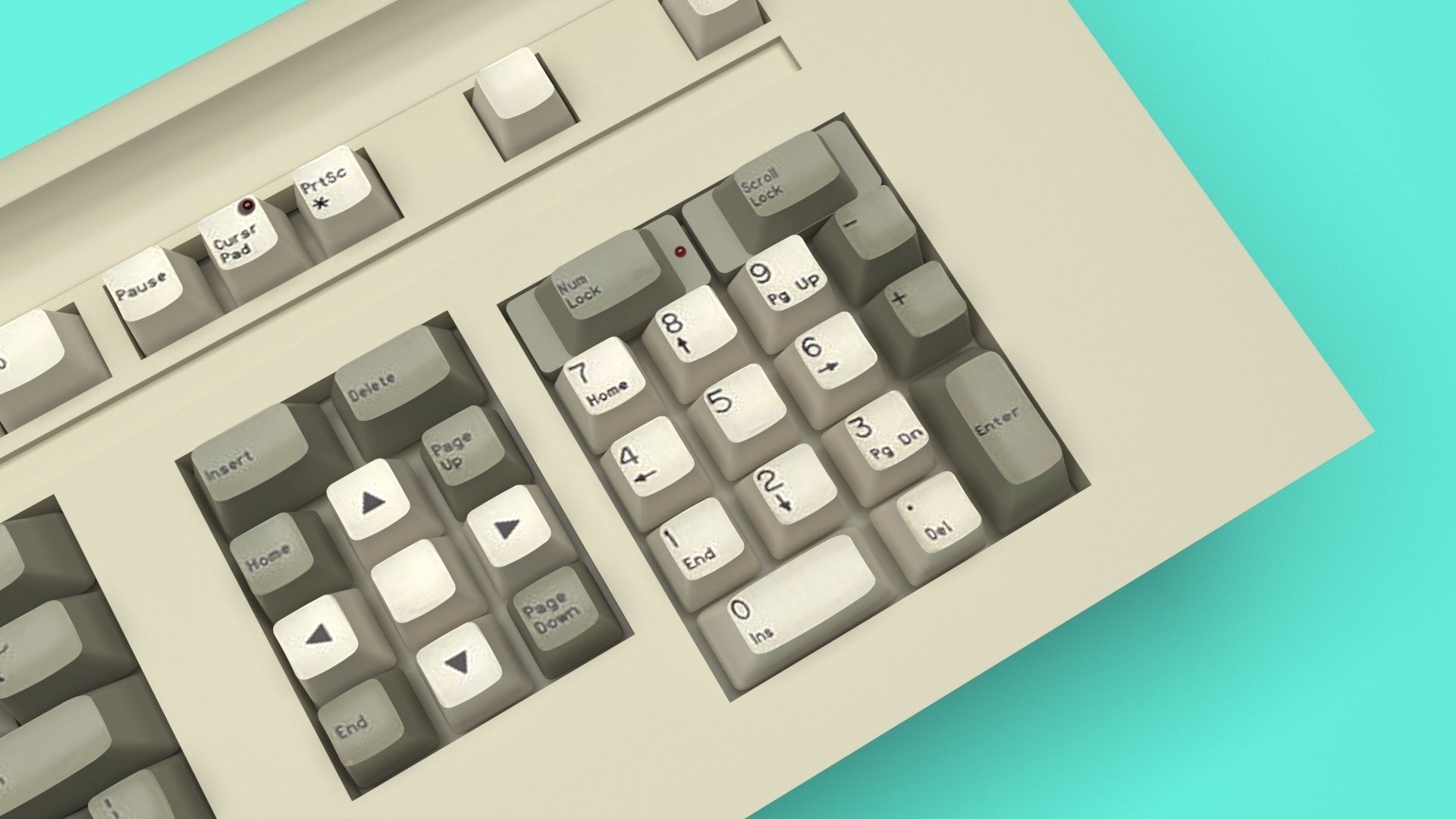 Retro Computer Keyboard 3D model_46