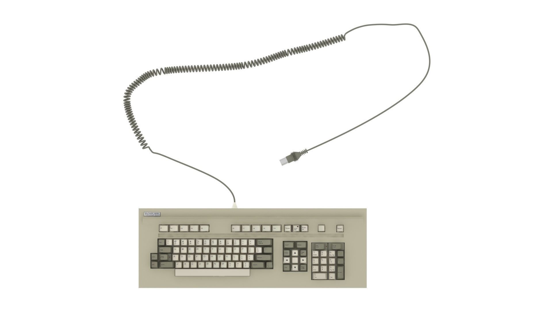 Retro Computer Keyboard 3D model_25