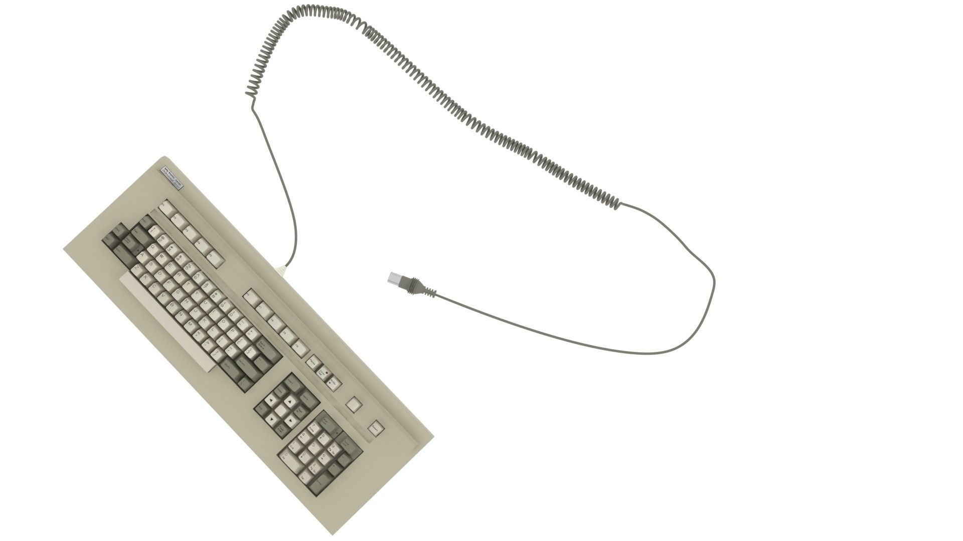 Retro Computer Keyboard 3D model_1