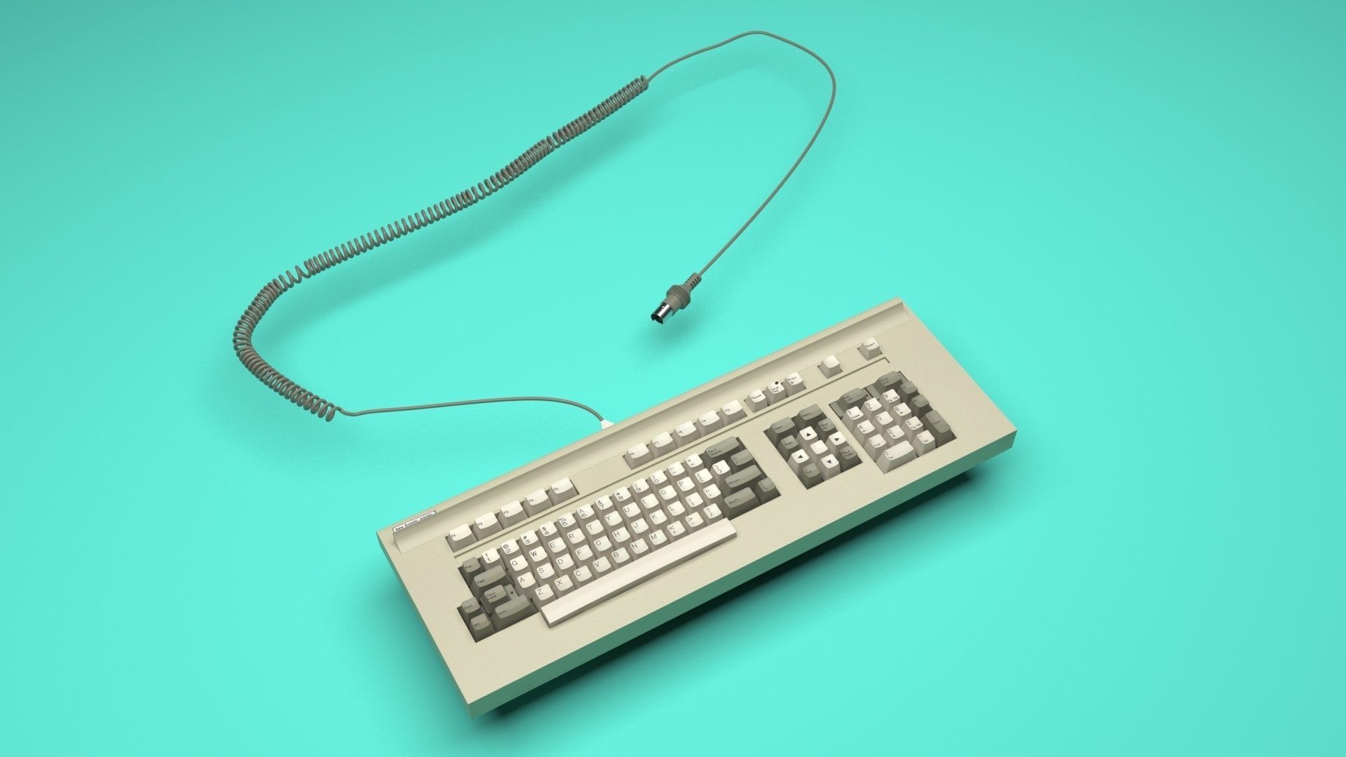 Retro Computer Keyboard 3D model_37