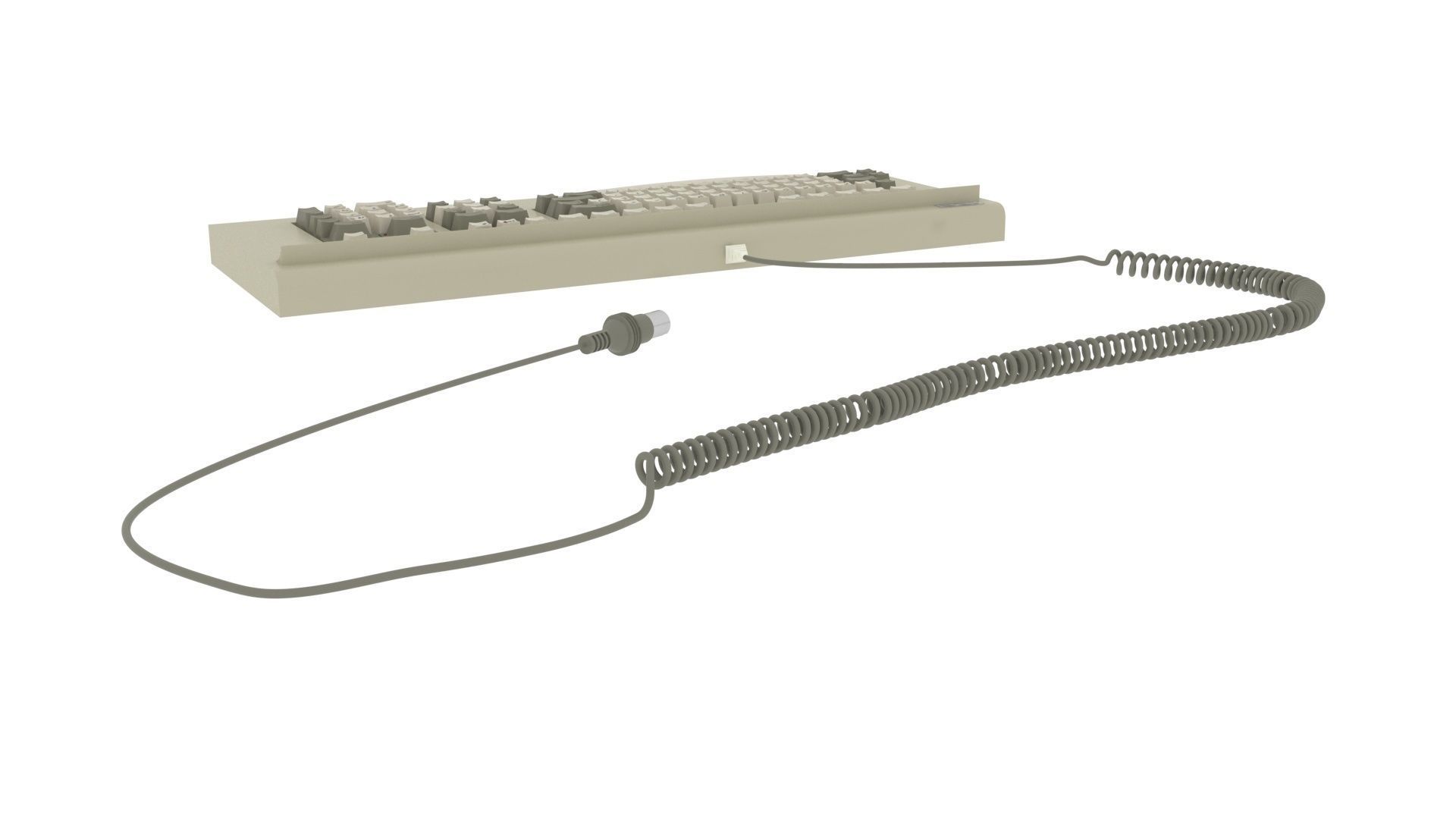 Retro Computer Keyboard 3D model_2