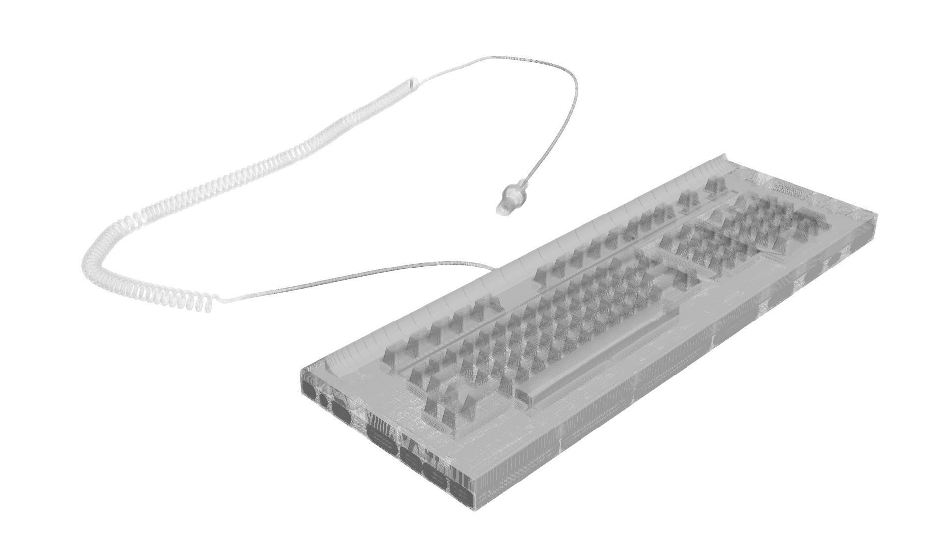 Retro Computer Keyboard 3D model_35