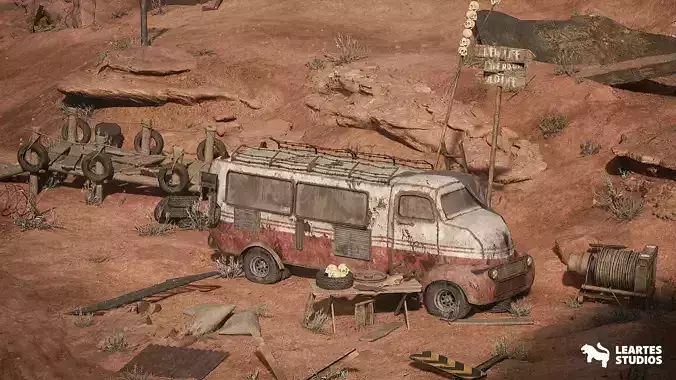Wasteland Environment Low-poly 3D model
