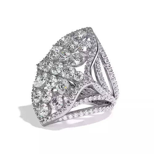 3D model of a jewelry ring with diamonds 