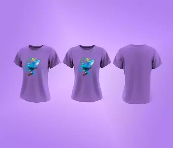 Women Chest Printed Fashion Tee