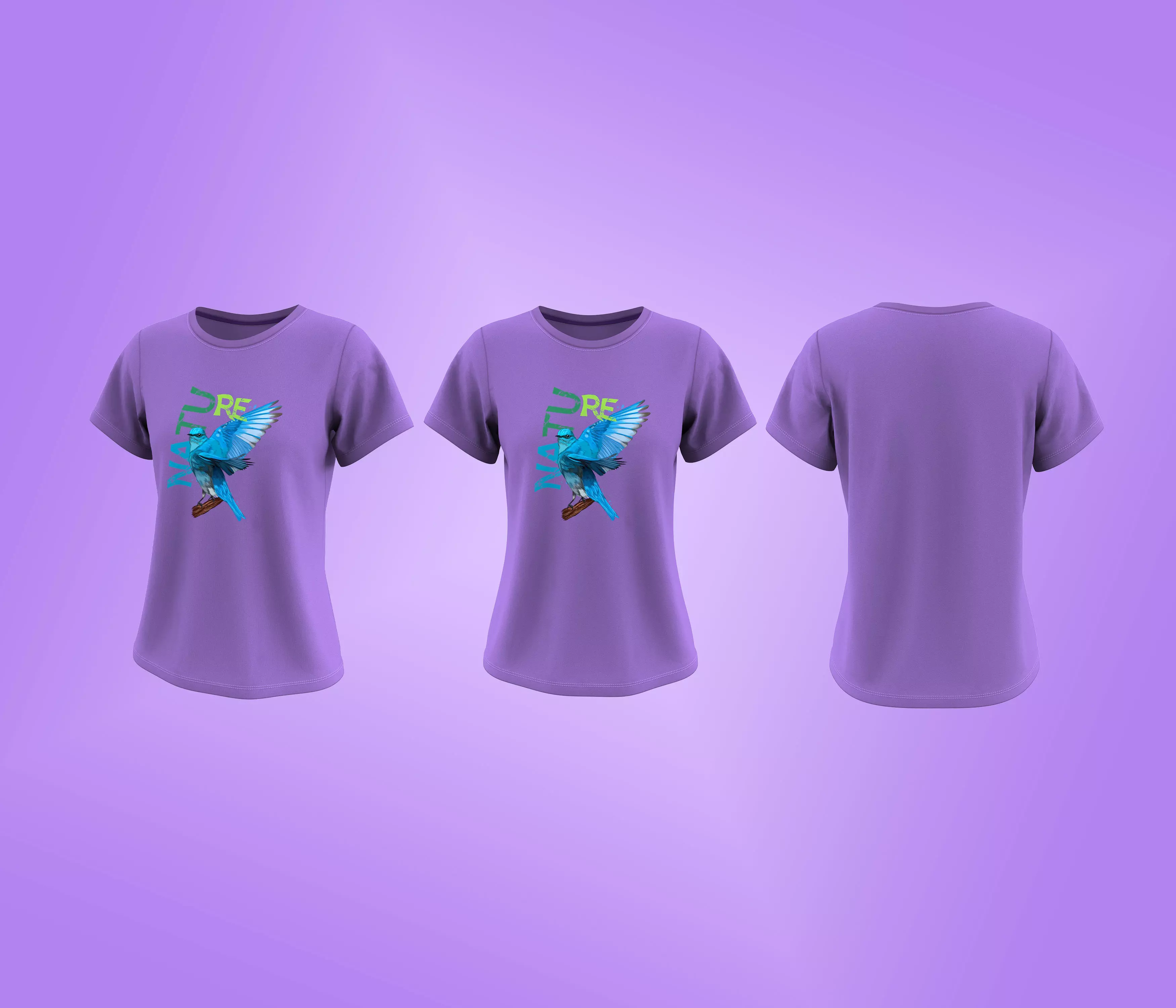 Women Chest Printed Fashion Tee Low-poly 3D model