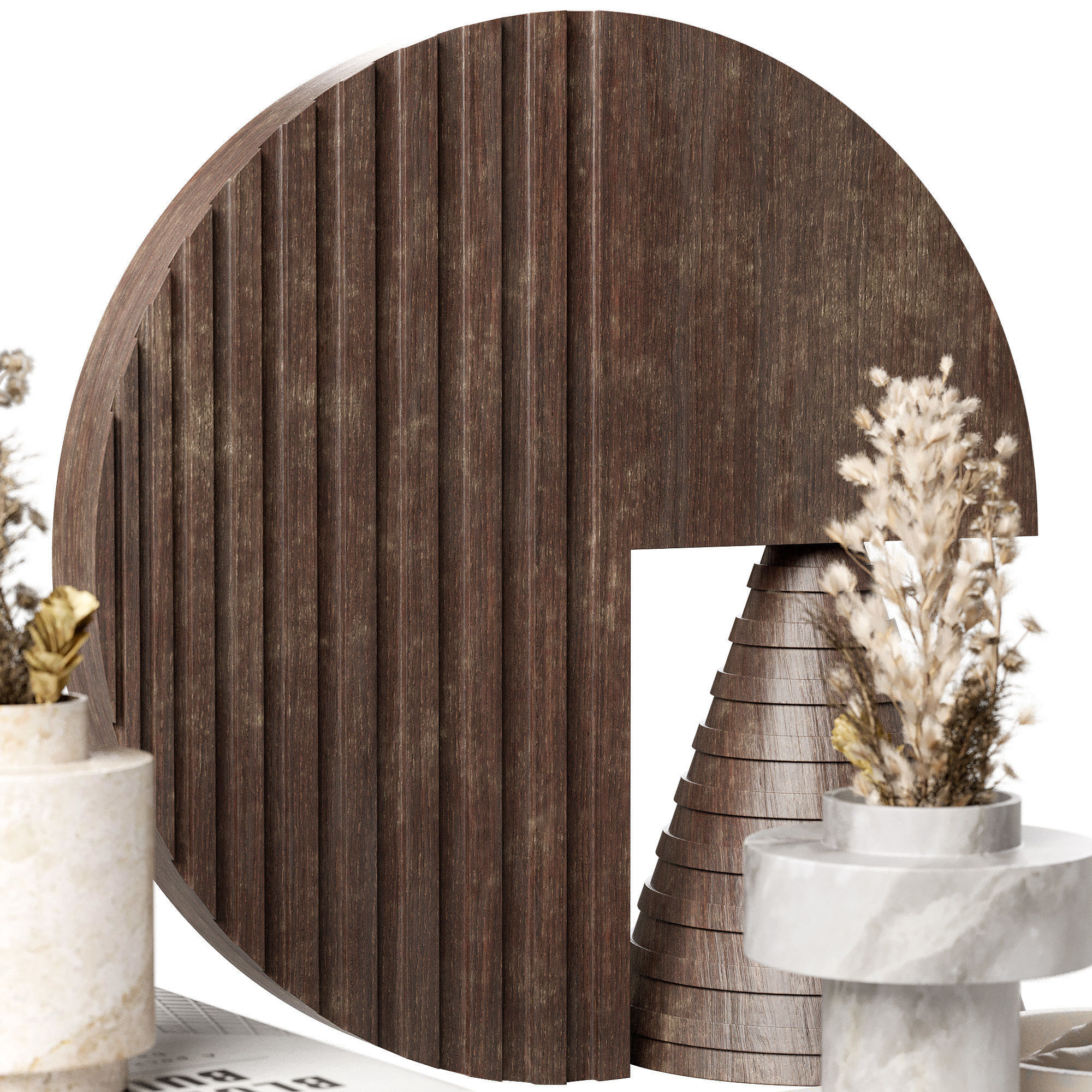 Decorative set with Diego Olivero Wood 3D model_2