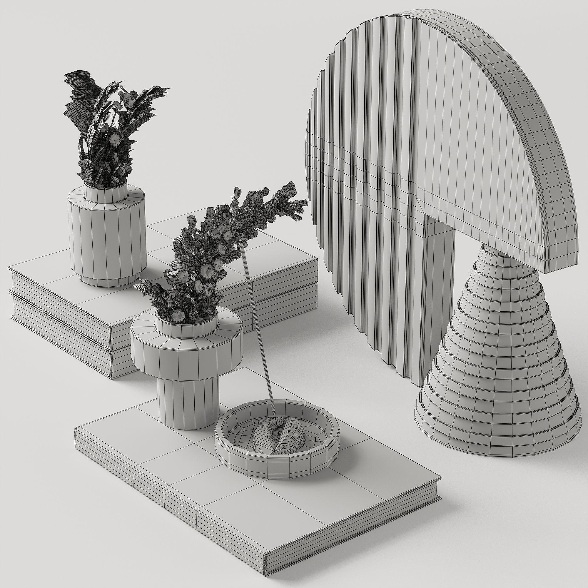 Decorative set with Diego Olivero Wood 3D model_3