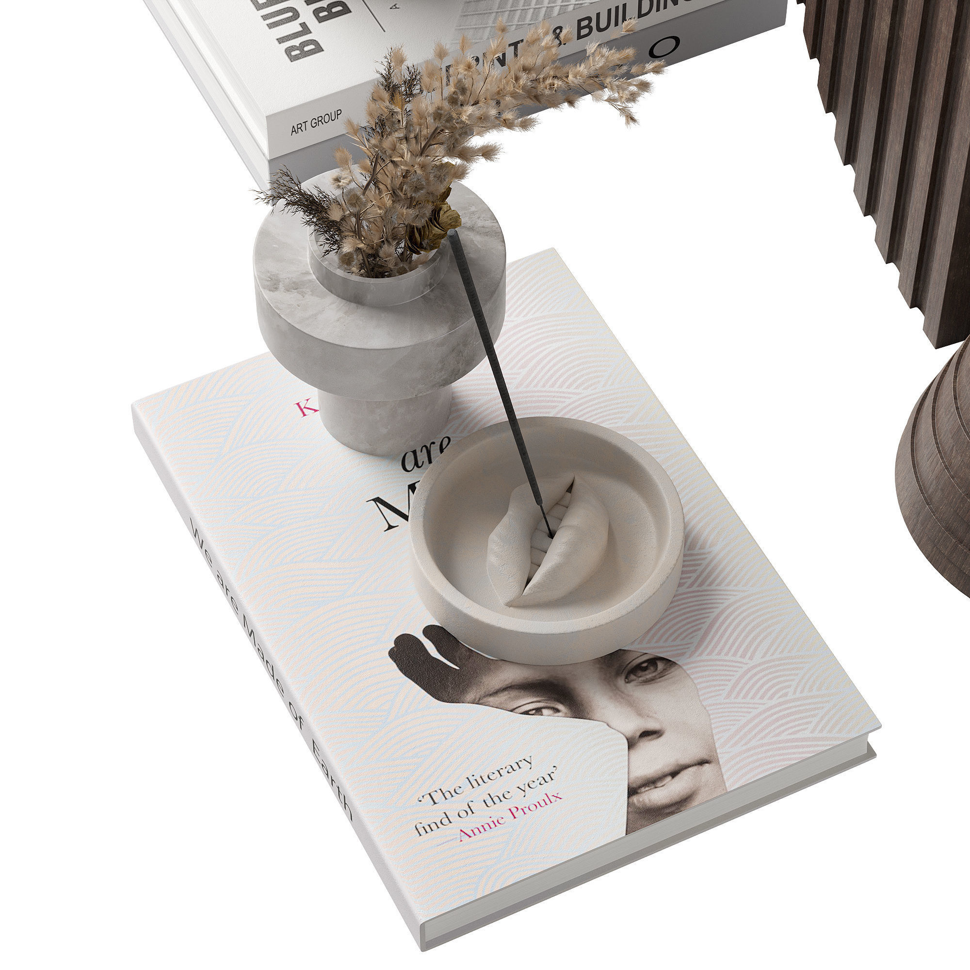 Decorative set with Diego Olivero Wood 3D model_1