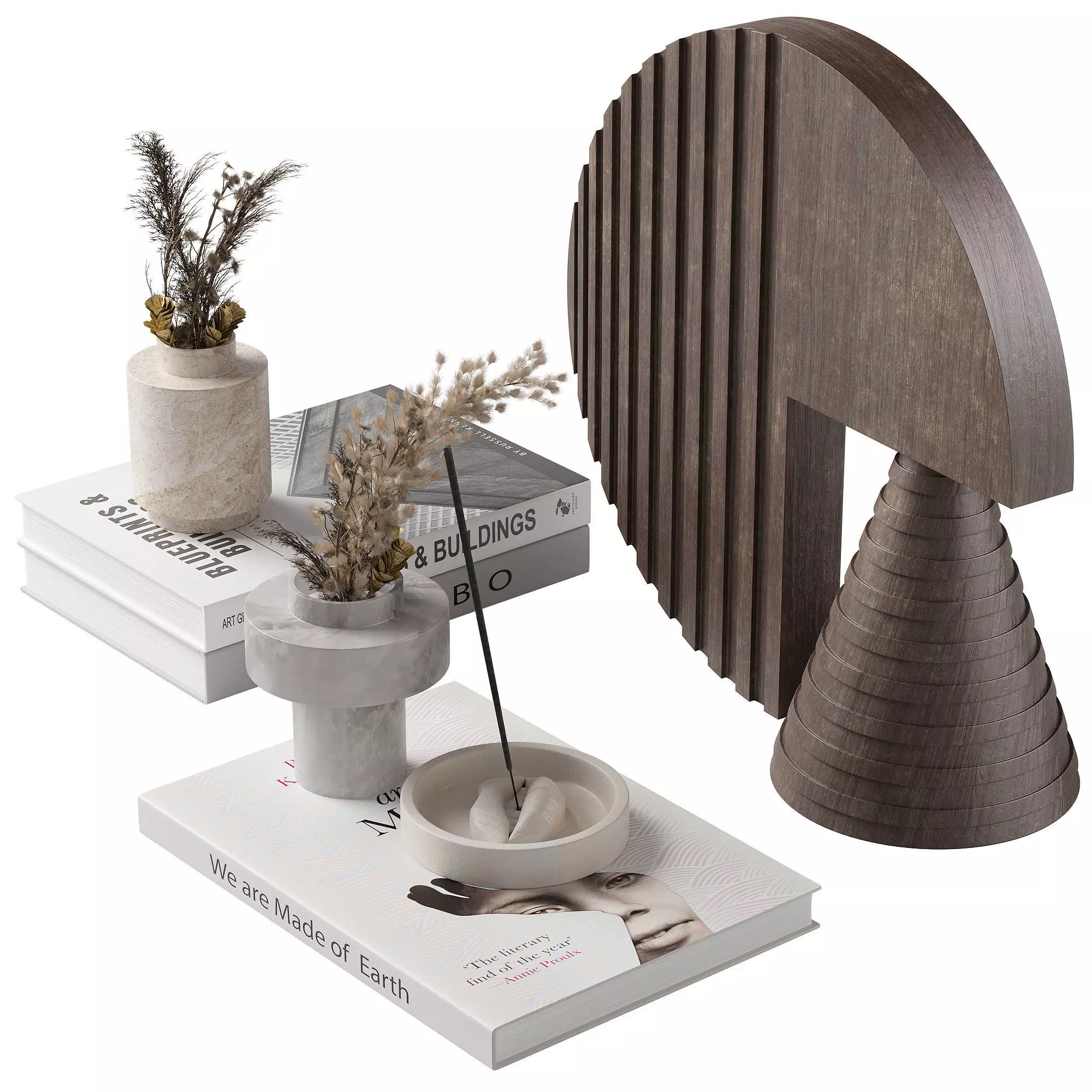 Decorative set with Diego Olivero Wood 3D model_0