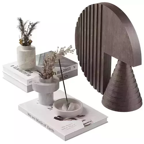 Decorative set with Diego Olivero Wood