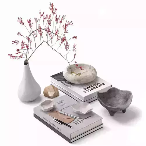 Decorative set with indoor bouquet