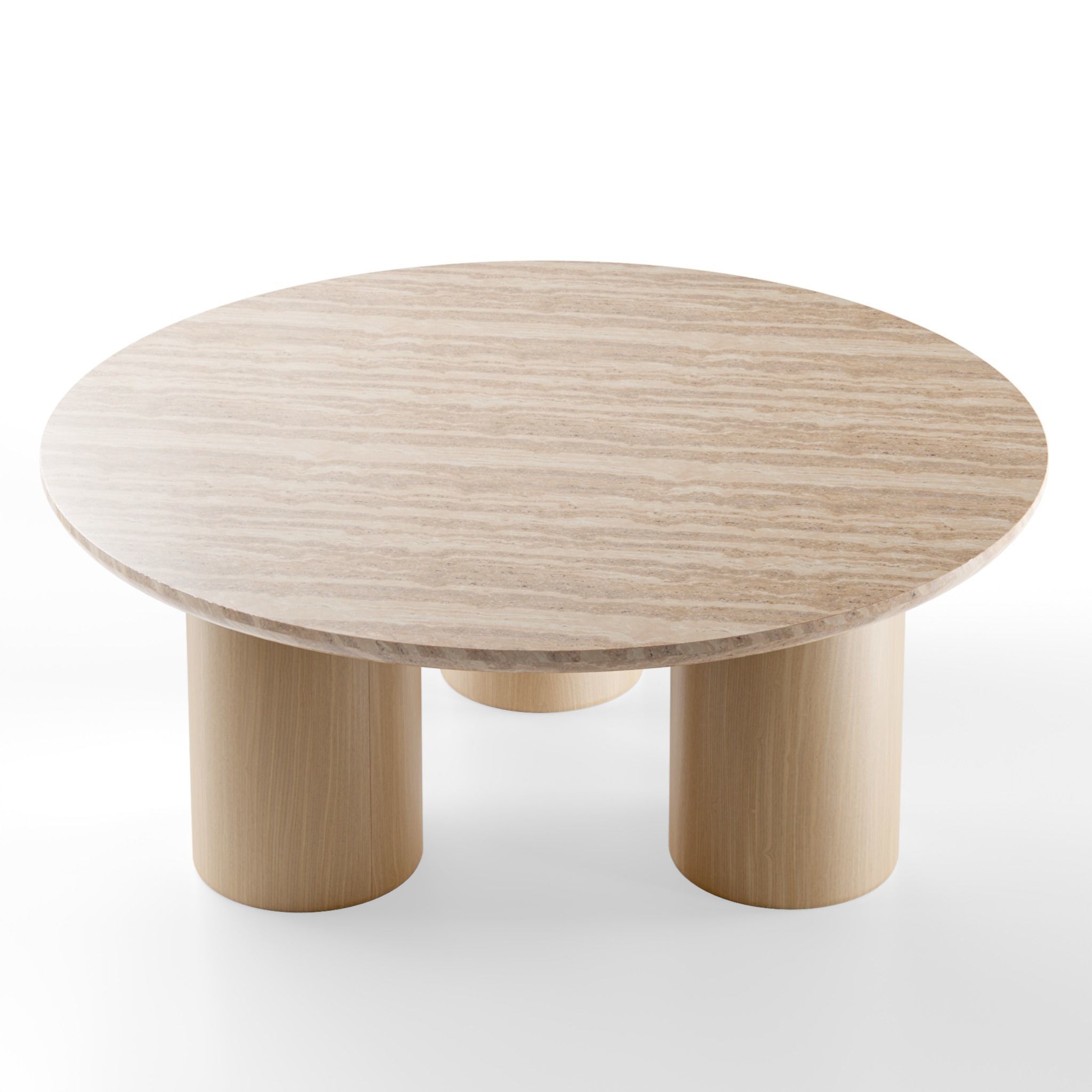 Travertine Coffee Table 3D model_3