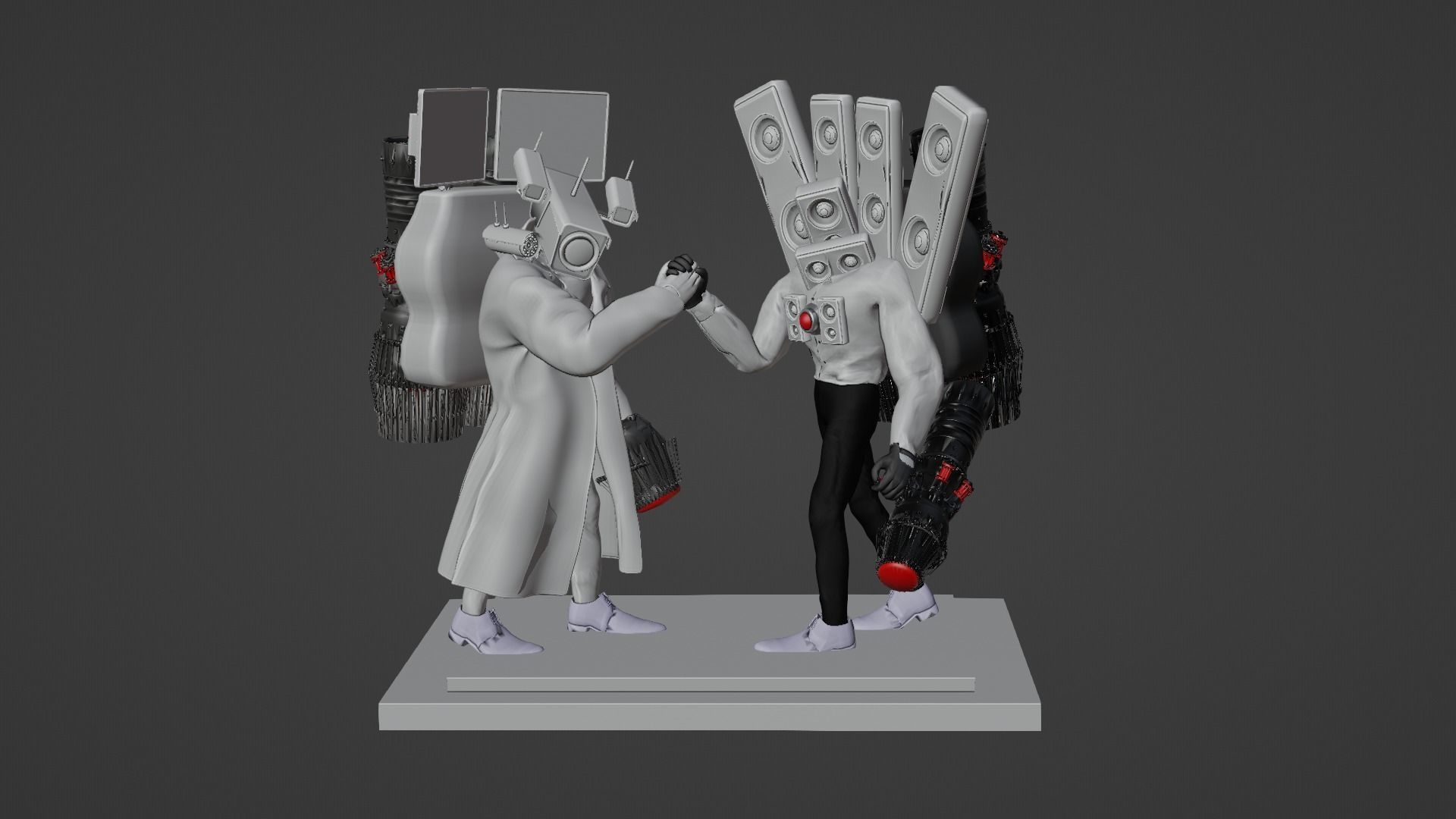 Skibidi Toilet Legendary HandShake 3D model_3