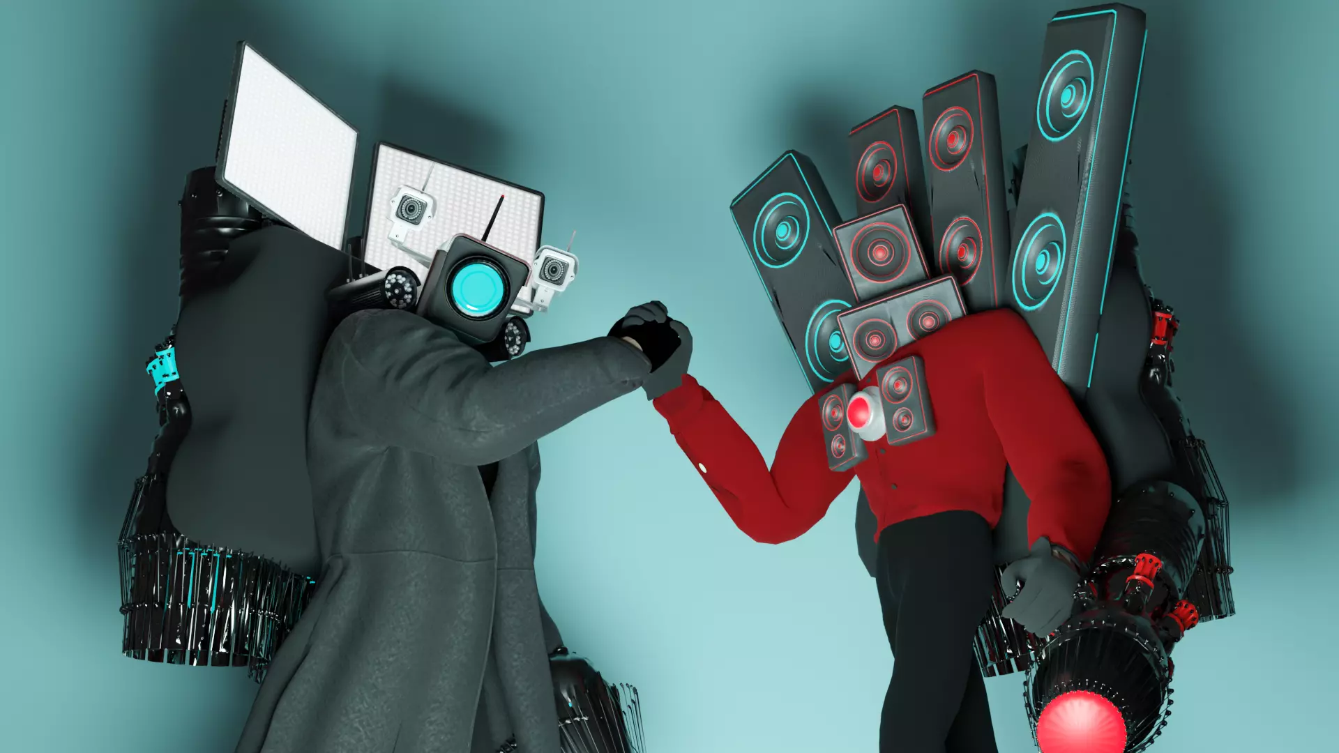 Skibidi Toilet Legendary HandShake 3D model_0