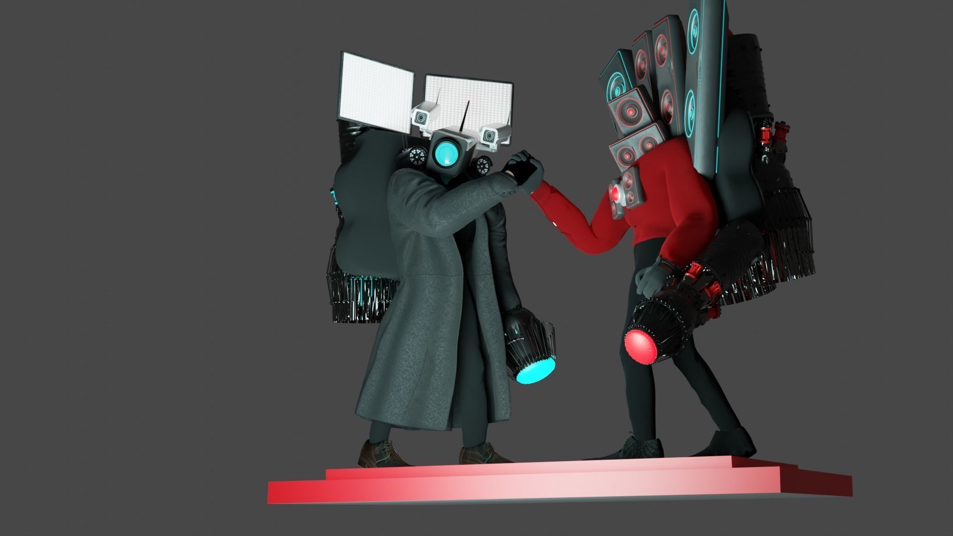 Skibidi Toilet Legendary HandShake 3D model_2