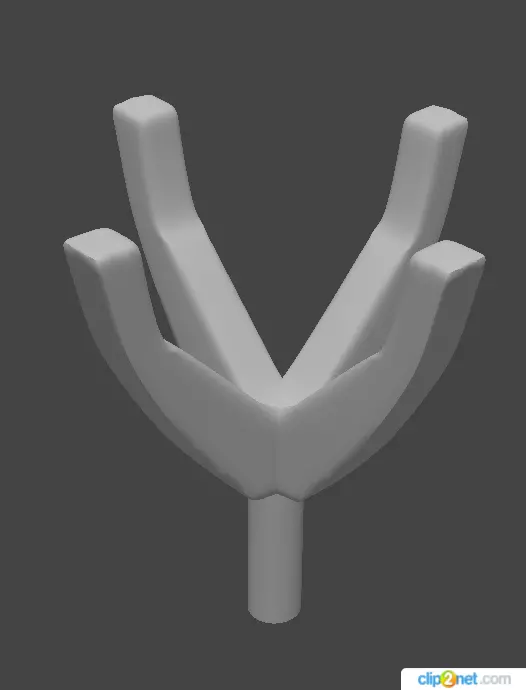 Head Round 4 Prong 5 5 mm 3D print model_0