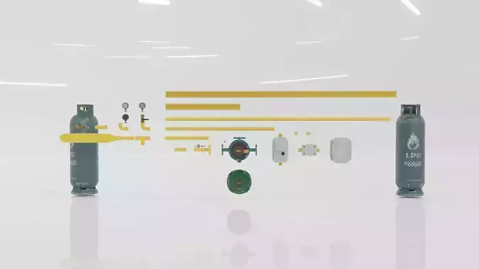 Gas unit kitbash set with 4K texture