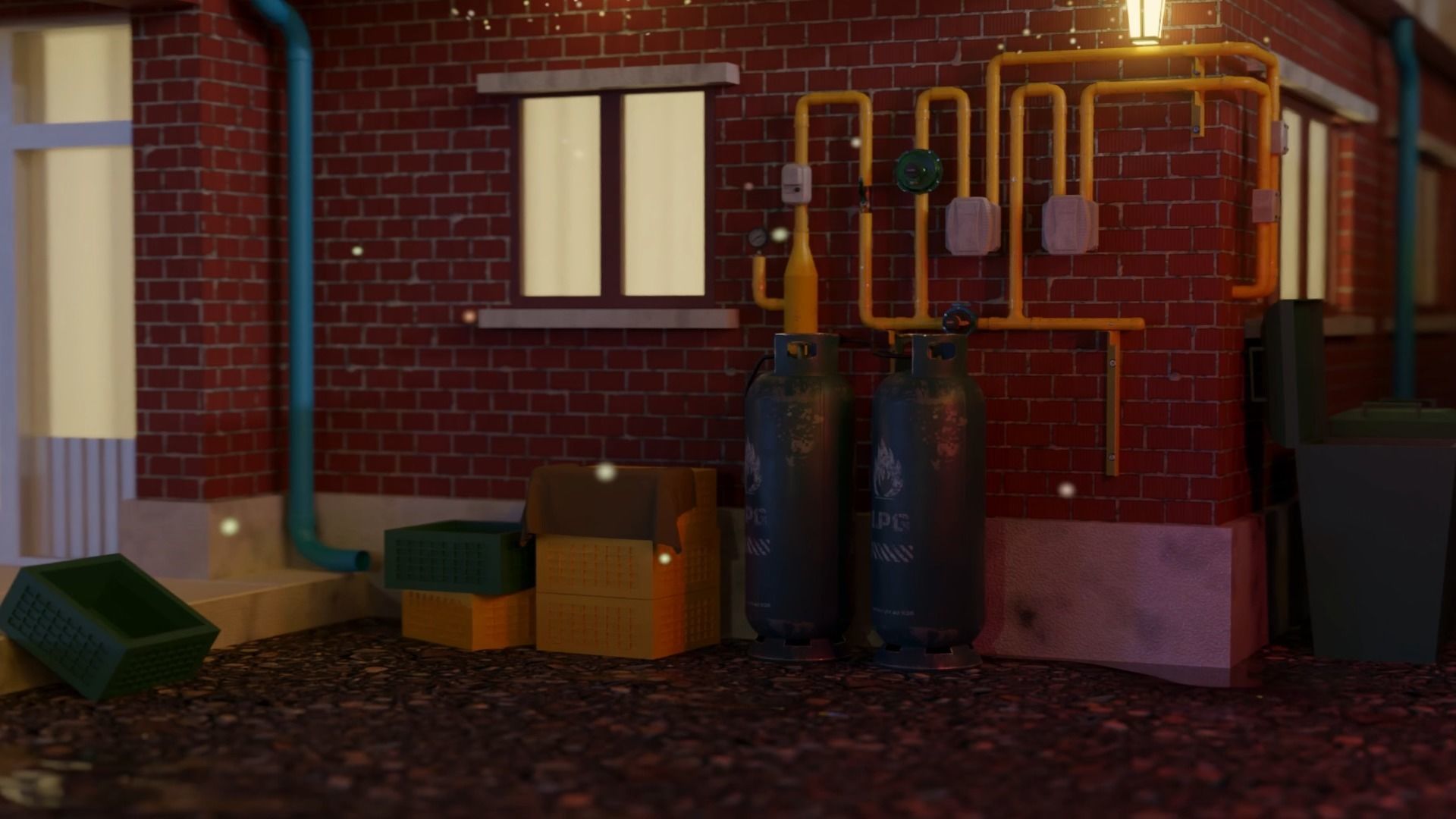 Gas unit kitbash set with 4K texture Low-poly 3D model_9