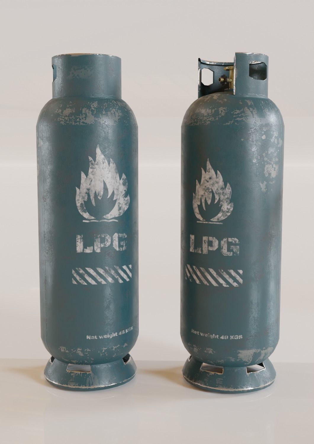 Gas unit kitbash set with 4K texture Low-poly 3D model_2