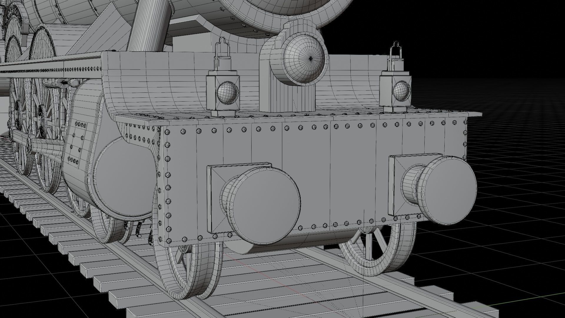 Locomotive GWR 4900 class 5972 Olton Hall Hogwarts Express Low-poly 3D model_17