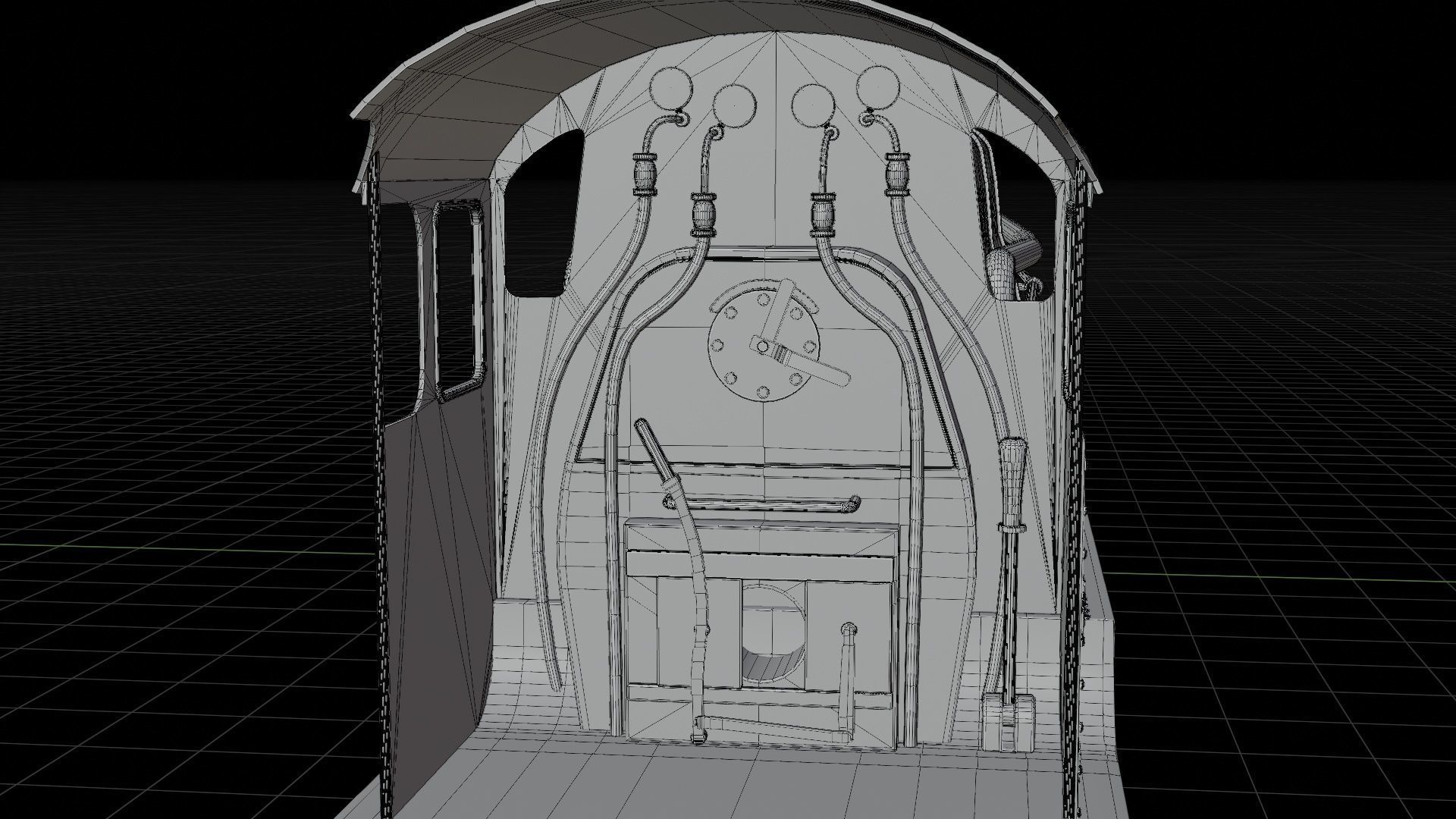 Locomotive GWR 4900 class 5972 Olton Hall Hogwarts Express Low-poly 3D model_20